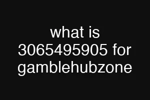 what is 3065495905 for gamblehubzone